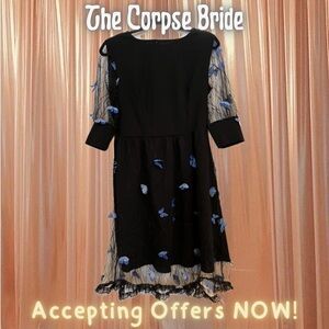 Tim Burton’s Corpse Bride “Emily” Dress with Butterfly Embellishments